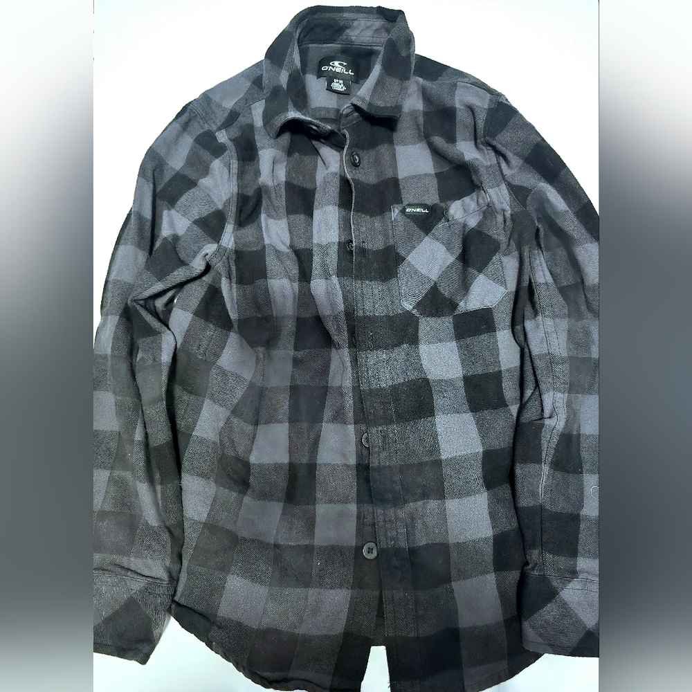 O'Neill Charcoal and Black Checkered Shirt